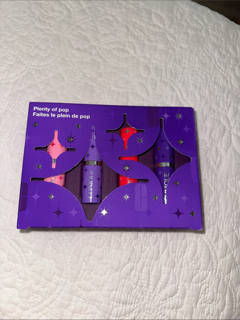 Clinique Plenty of Pop Lipstick Trio — Purple, Pink, Red